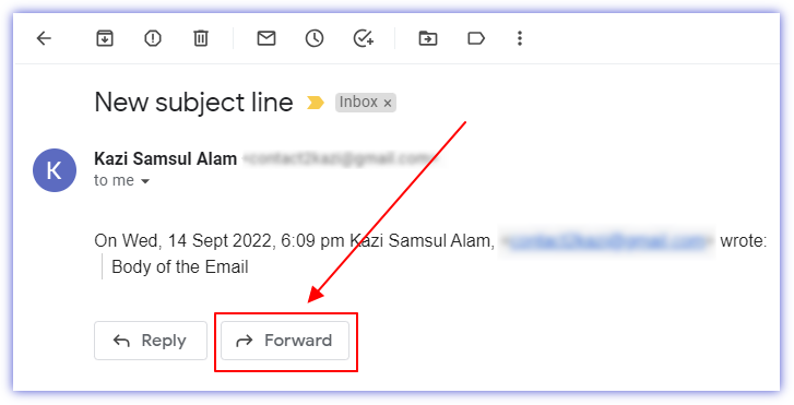How to Change subject line in Gmail for fowading email