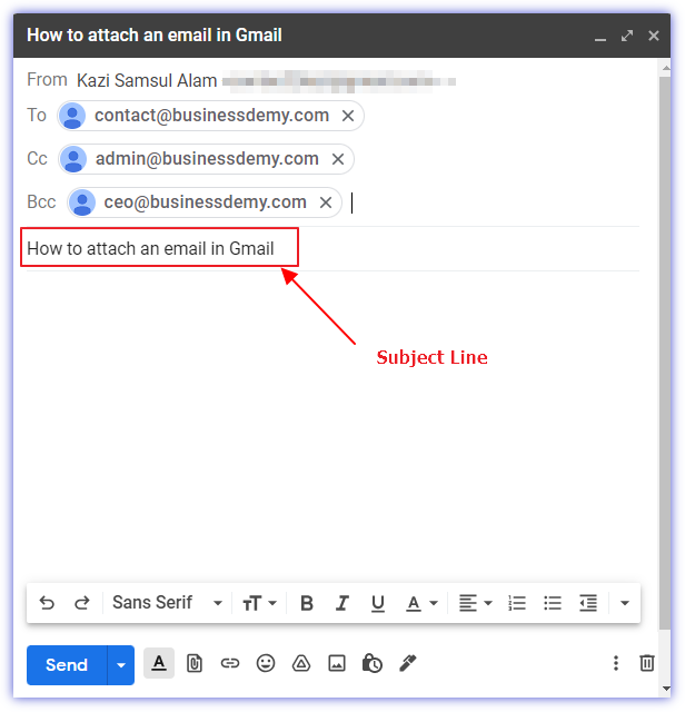 How to attach an email in Gmail 08