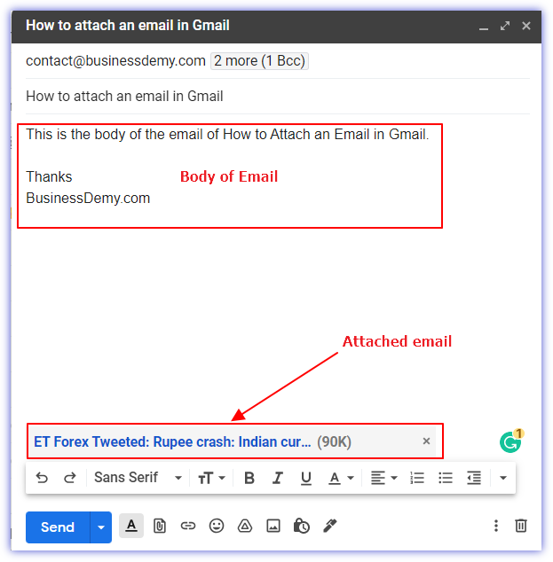 How to attach an email in Gmail 09
