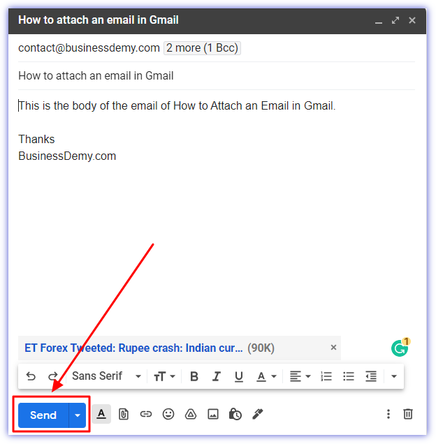 How to attach an email in Gmail 10