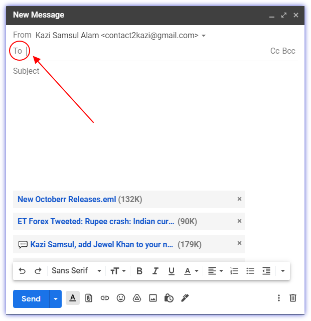 How to attach multiple email in Gmail 03