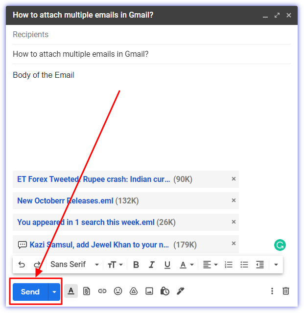 How to attach multiple email in Gmail 07