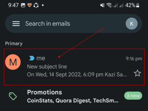 How to change Subject line in Gmail for Replying to Email 02