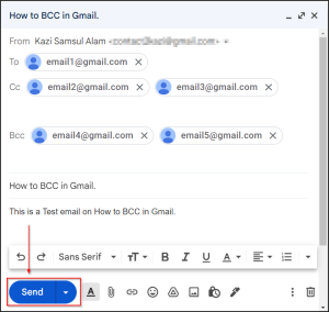 Send Bcc in Gmail