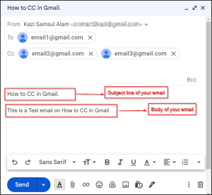 Subject Line and Body in Gmail