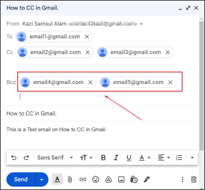 email list Bcc in Gmail