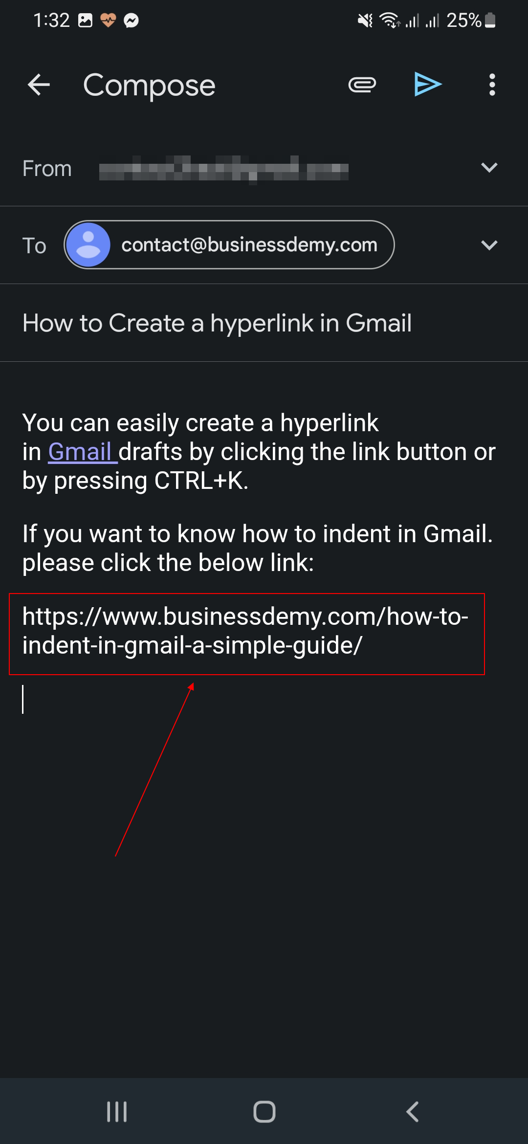 How to create a hyperlink in Gmail 11
