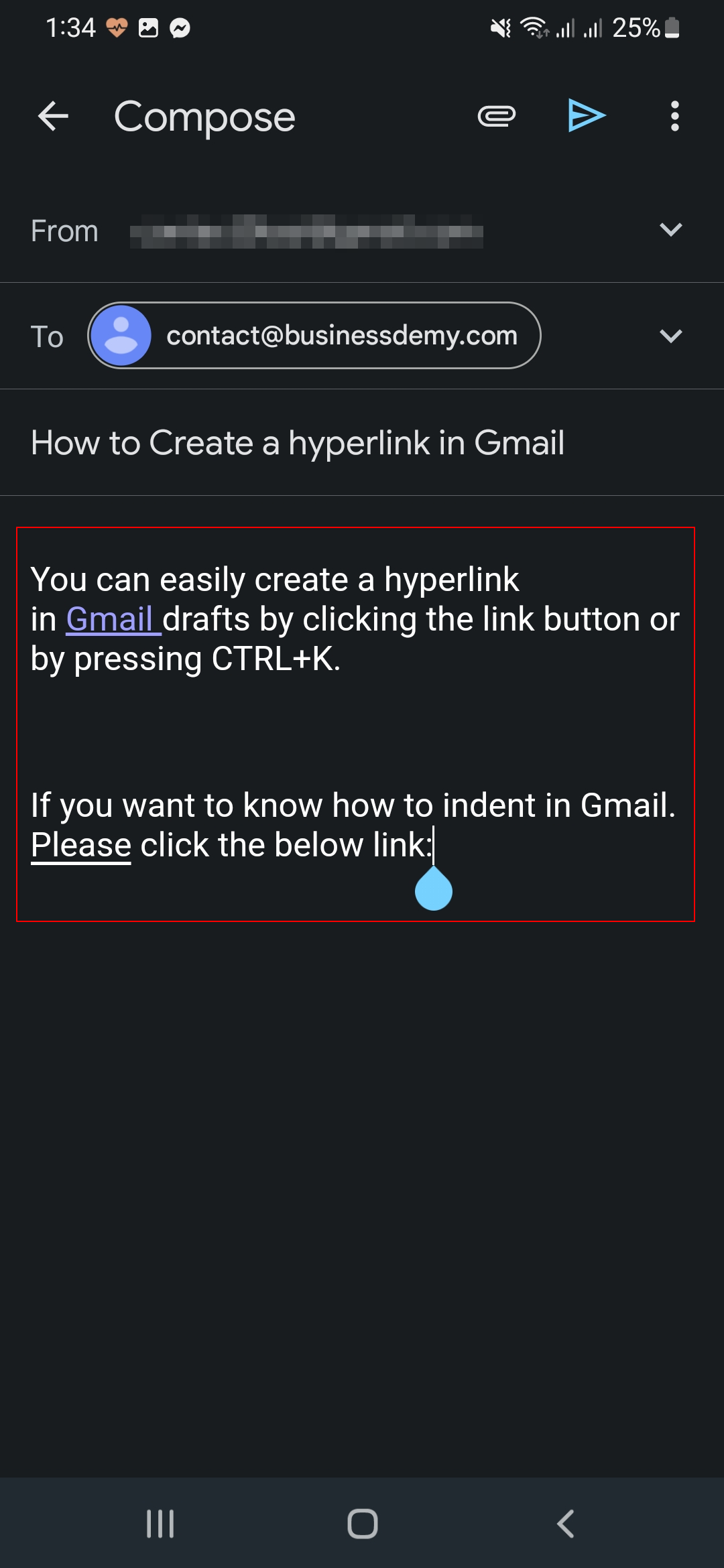 How to create a hyperlink in Gmail 12